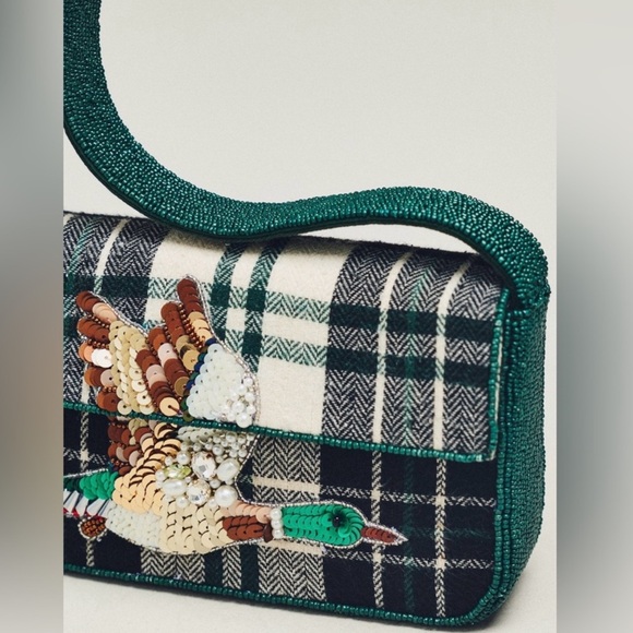 Anthropologie Handbags - NWT Anthro Fiona Bead & Sequin Bag: Duck Plaid Edition 🦆